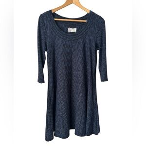 Anthropologie Saturday Sunday Narva Blue Spacedye Swing Dress Size Small